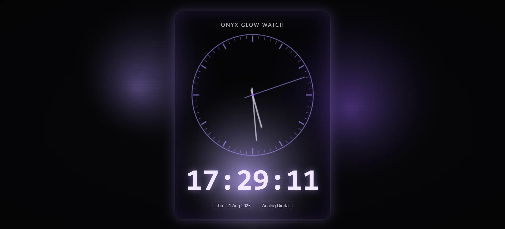 Onyx Glow Watch Clock Live Wallpaper MAC Windows 4k
