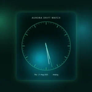 Aurora Drift Watch Clock Wallpaper MAC Windows 4k