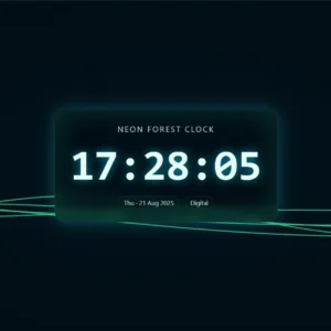 Neon Forest Clock Live Wallpaper MAC Windows 4k