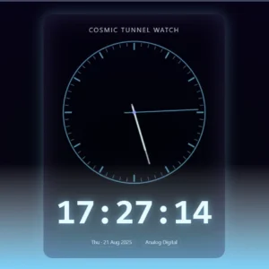 Cosmic Tunnel Wave Clock Live Wallpaper MAC Windows 4k