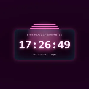 Synthwave Chronometer Clock Live Wallpaper MAC Windows 4k