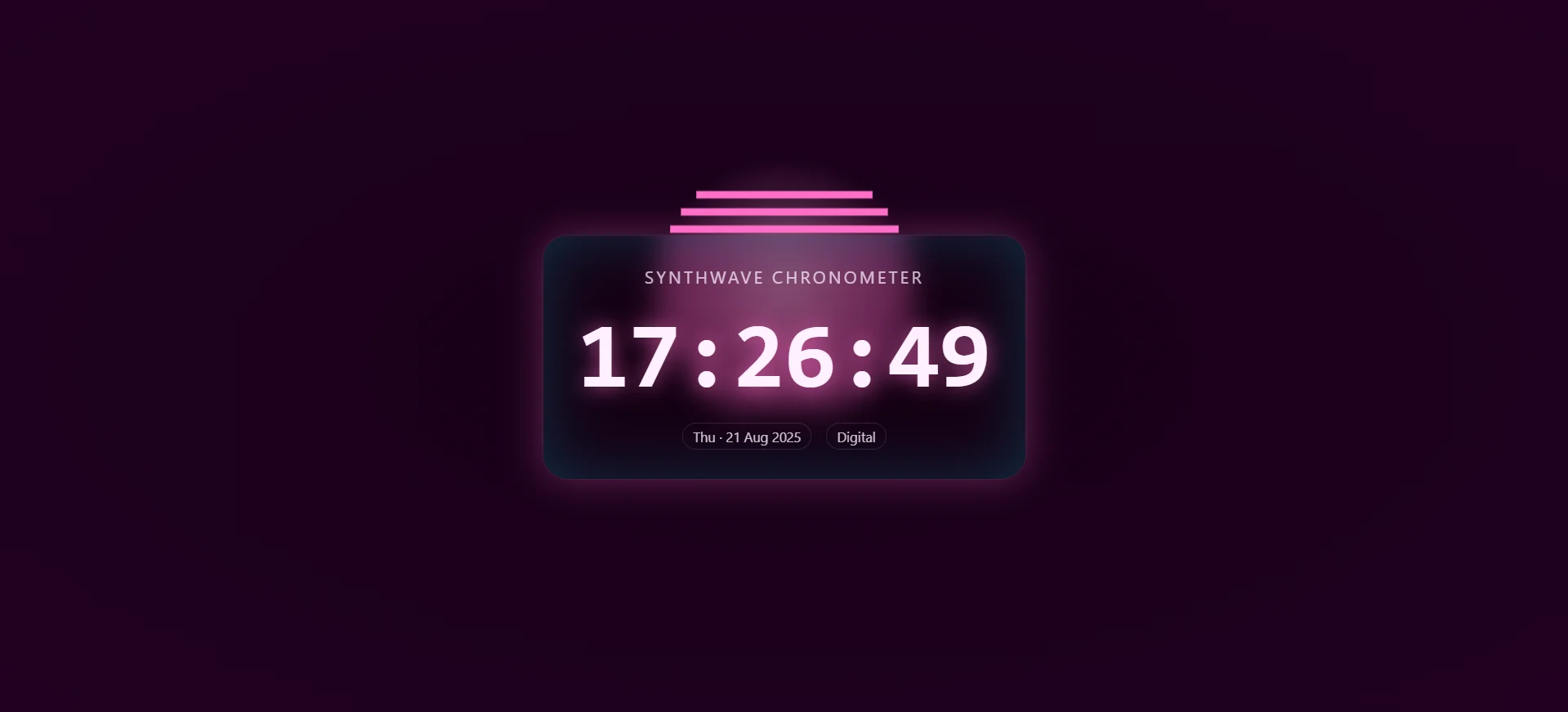 Synthwave Chronometer Clock Live Wallpaper MAC Windows 4k