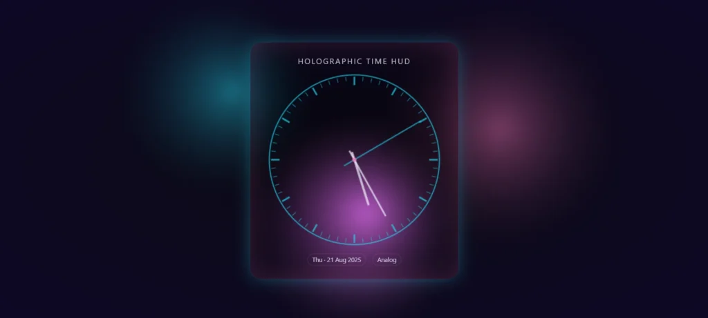 Holographic Time Hood Clock Live Wallpaper MAC Windows 4k