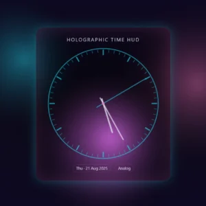Holographic Time Hood Clock Live Wallpaper MAC Windows 4k