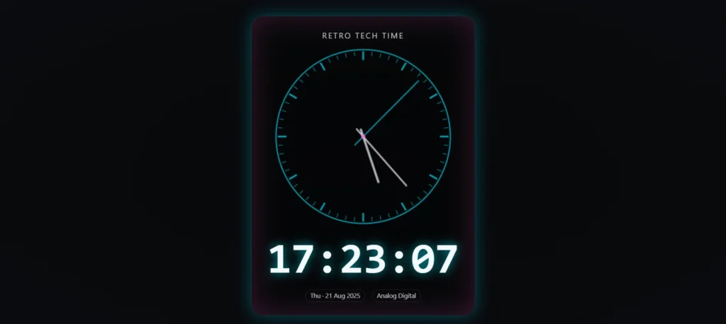 Retro Tech Live Clock Wallpaper