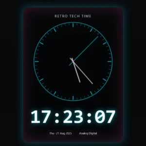 Retro Tech Live Clock Wallpaper