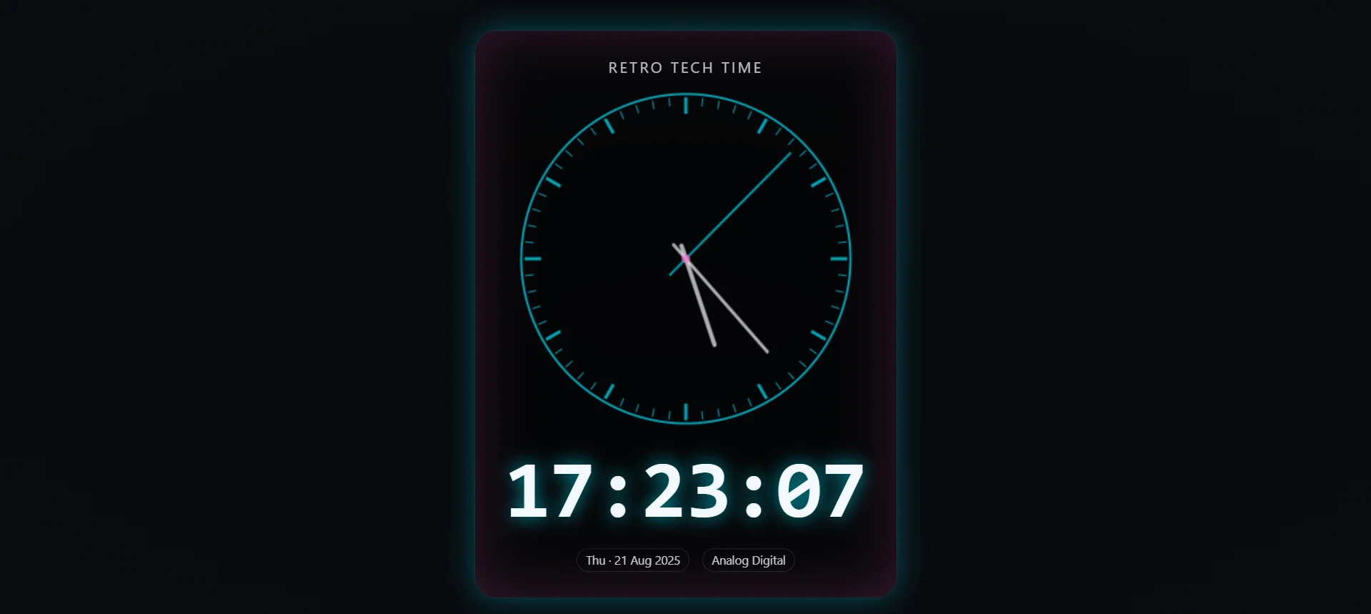 Retro Tech Live Clock Wallpaper