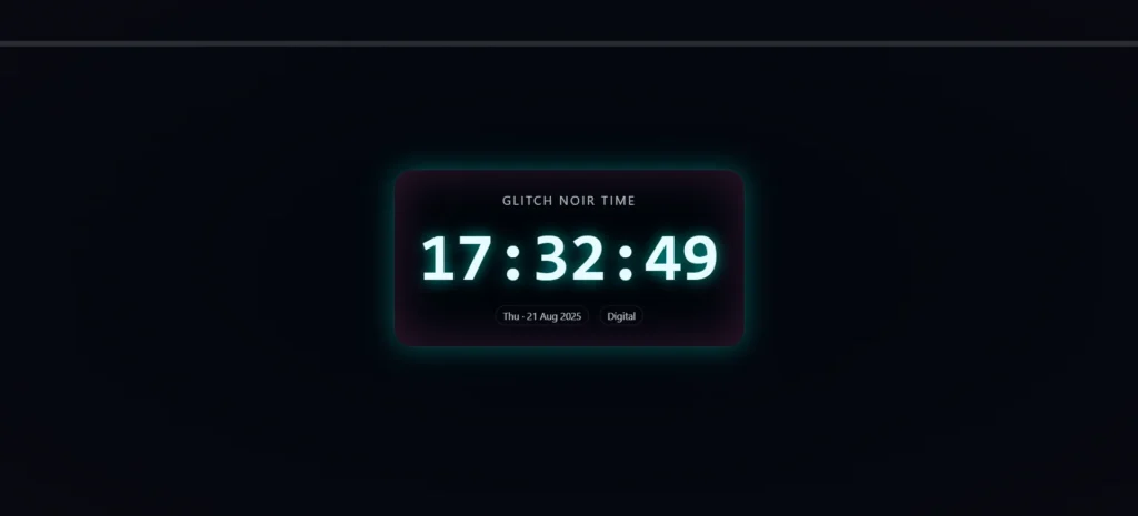 Glitch Noir Time Clock Live Wallpaper for Windows & Mac 4K Ultrawide