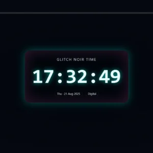 Glitch Noir Time Clock Live Wallpaper for Windows & Mac 4K Ultrawide