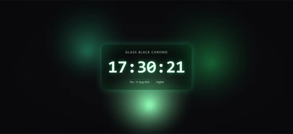 glass-black-crono-clock-live-wallpaper
